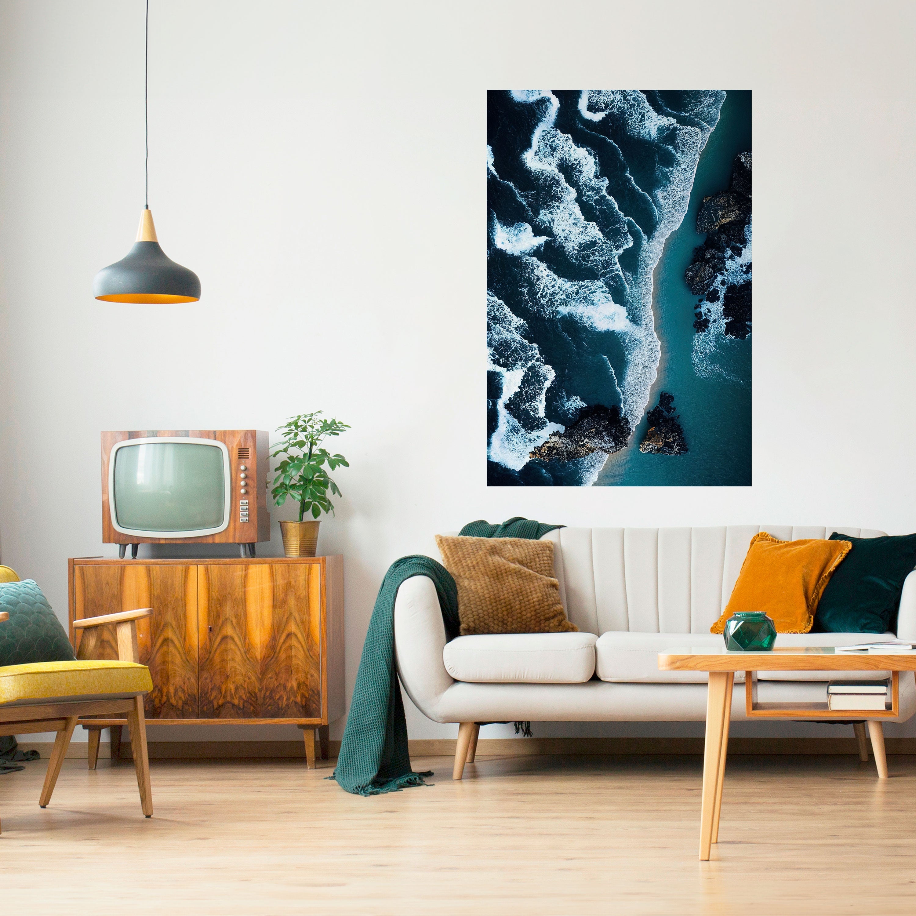 COSMIC COASTLINE Vertikal affisch med självhäftande motiv