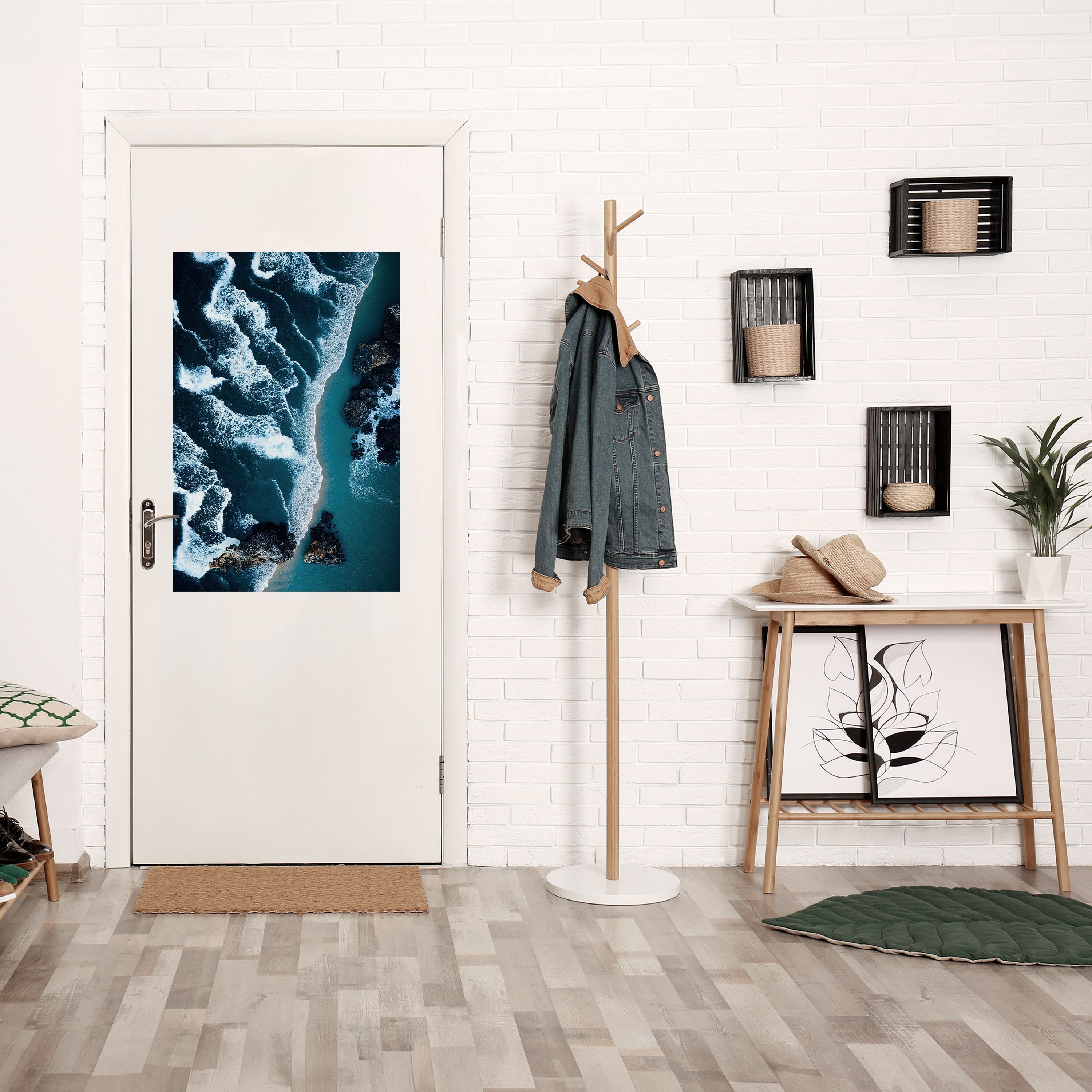 COSMIC COASTLINE Vertikal affisch med självhäftande motiv