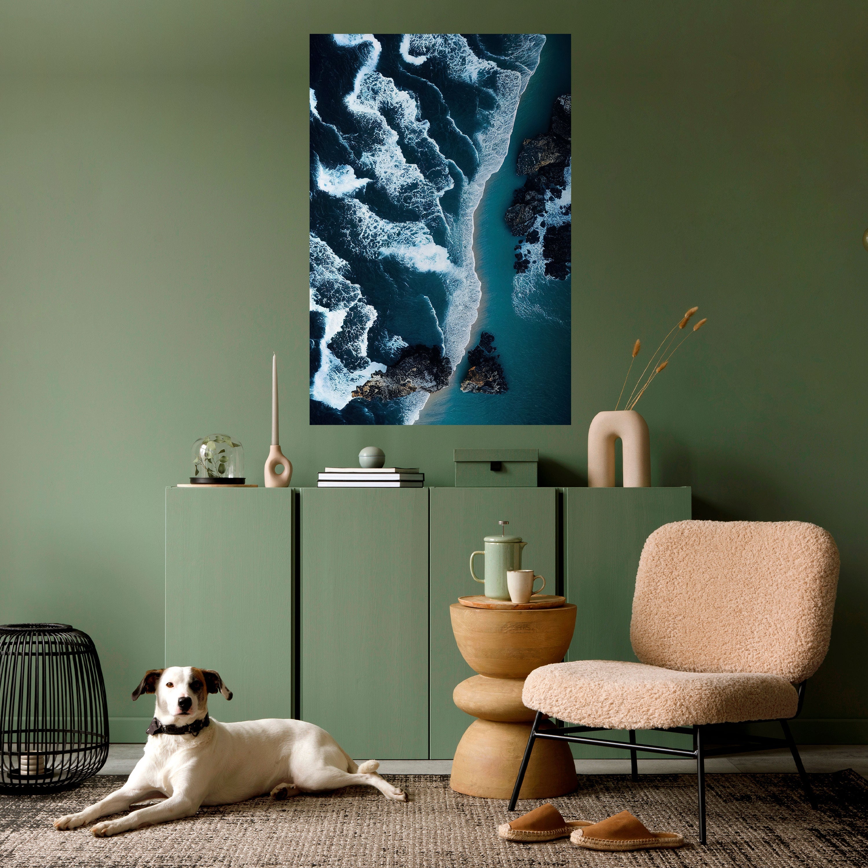 COSMIC COASTLINE Vertikal affisch med självhäftande motiv