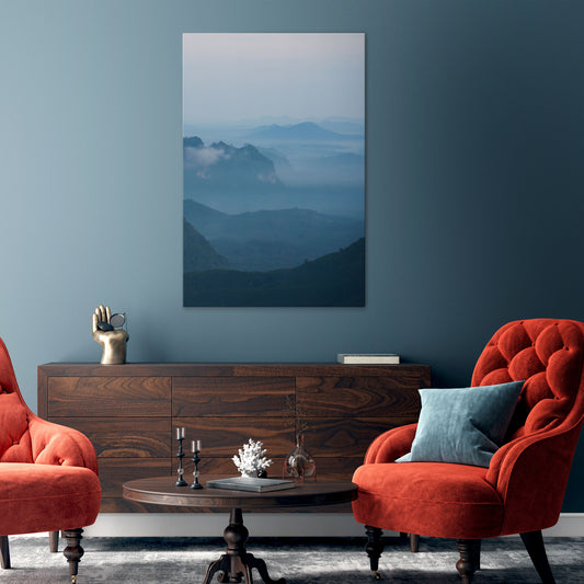 MISTY MOUNTAIN WHISPER Vertical Canvas Print