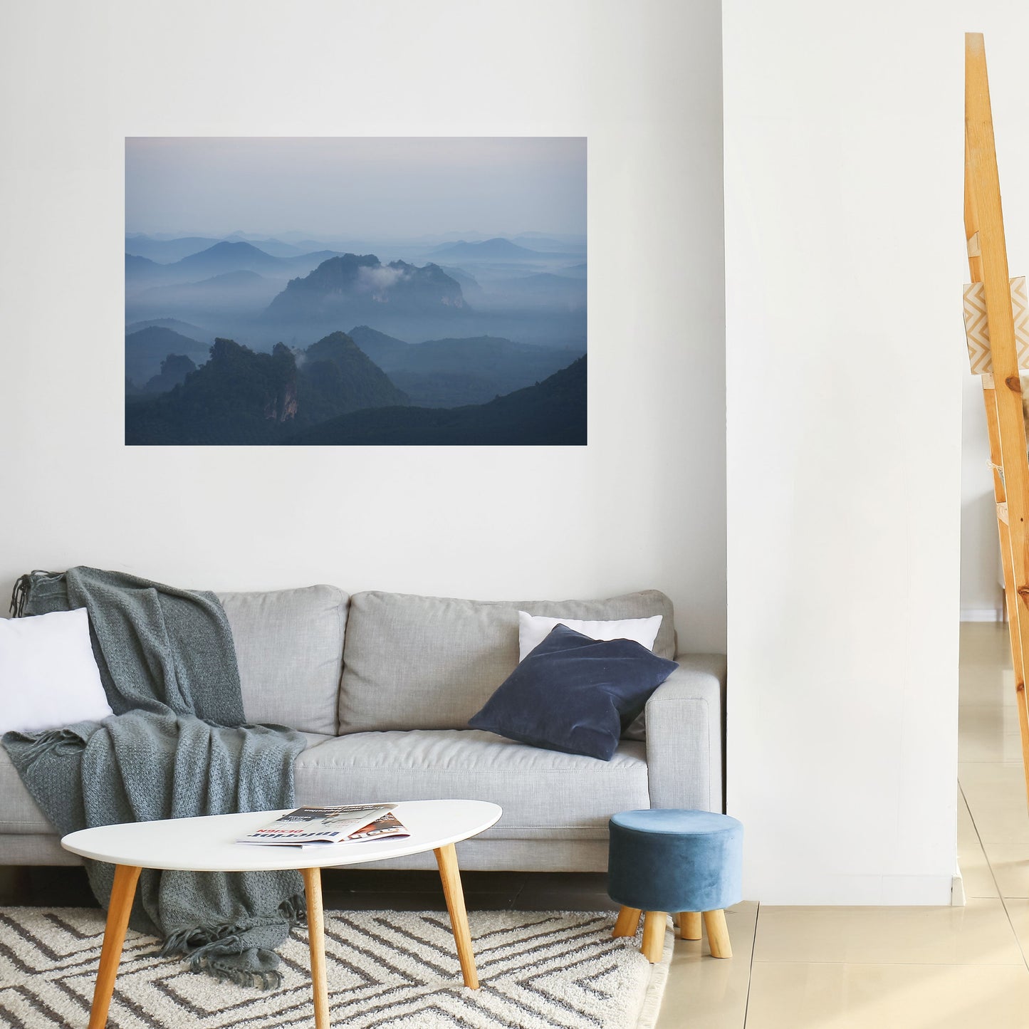 MISTY MOUNTAIN WHISPER Peel and Stick Horizontal Poster