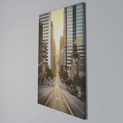 SUNSET CITYSCAPE SYMPHONY Vertical Canvas Print