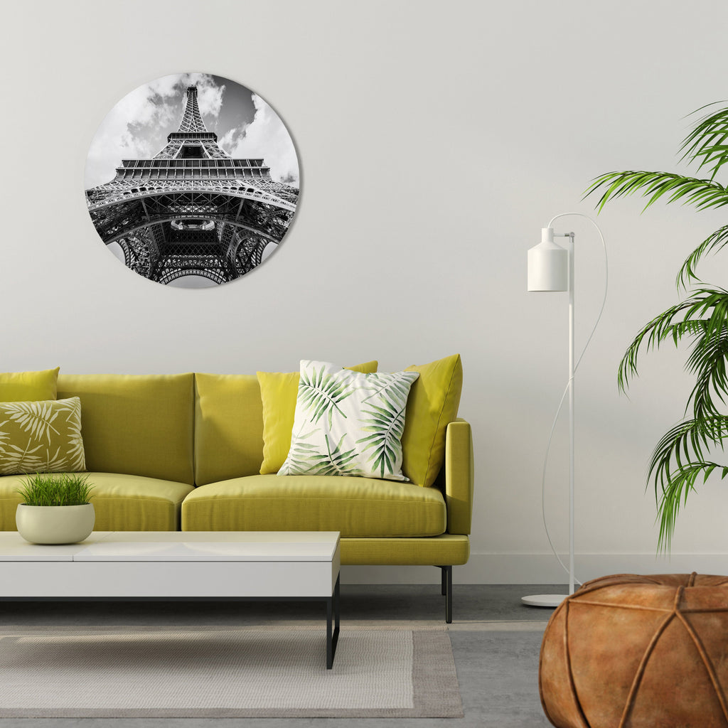 TIDLÖST EIFFELPERSPEKTIV Rund Väggkonst