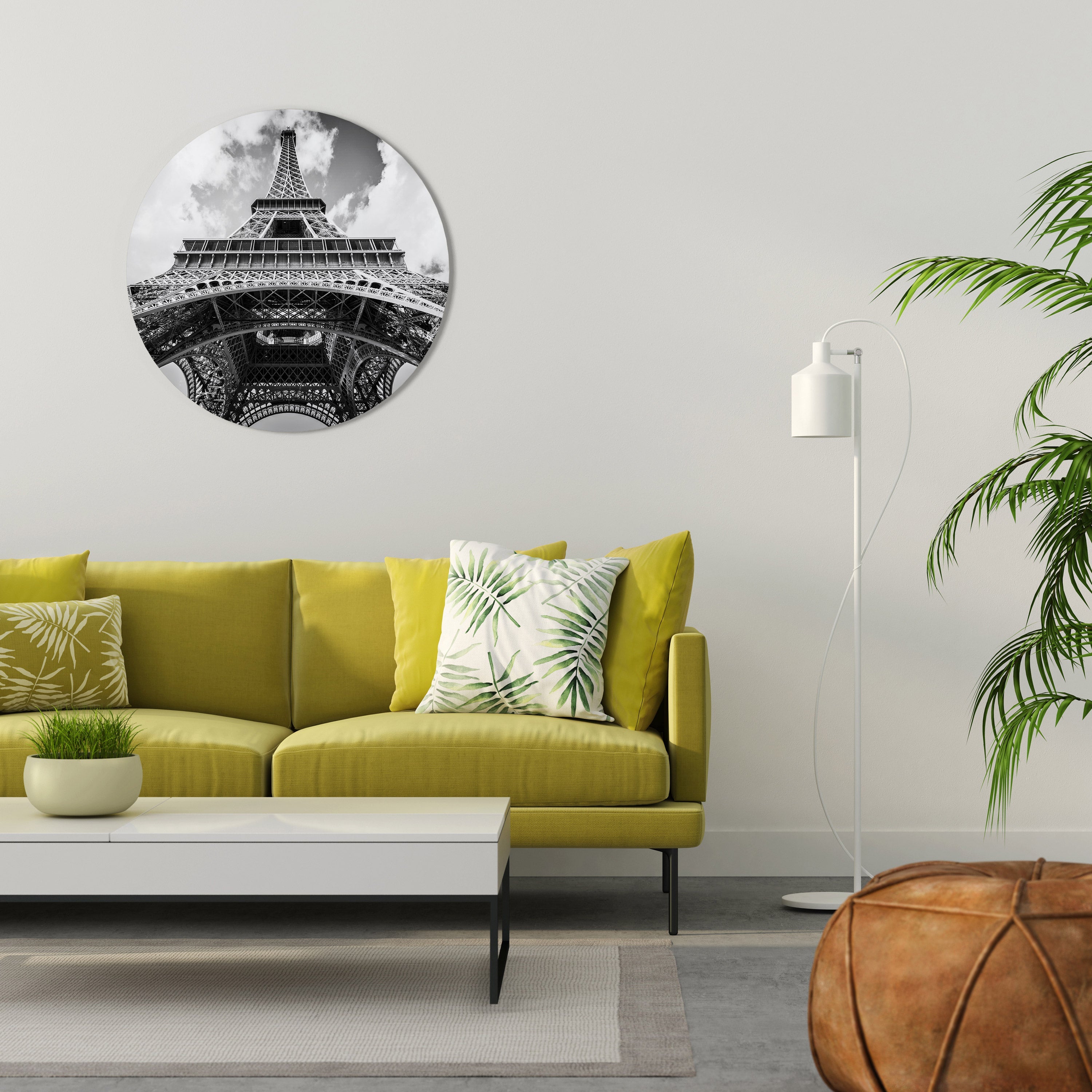 TIDLÖST EIFFELPERSPEKTIV Rund Väggkonst