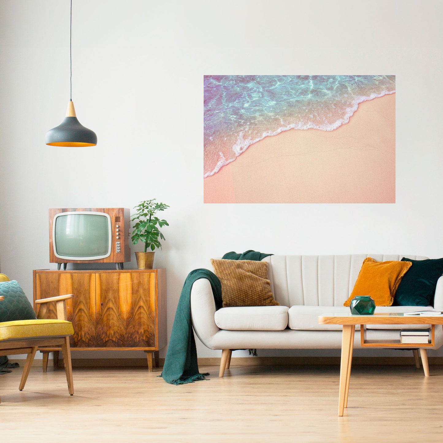 DRÖMMIGA SANDSCAPE HUES Horisontell poster med självhäftande text