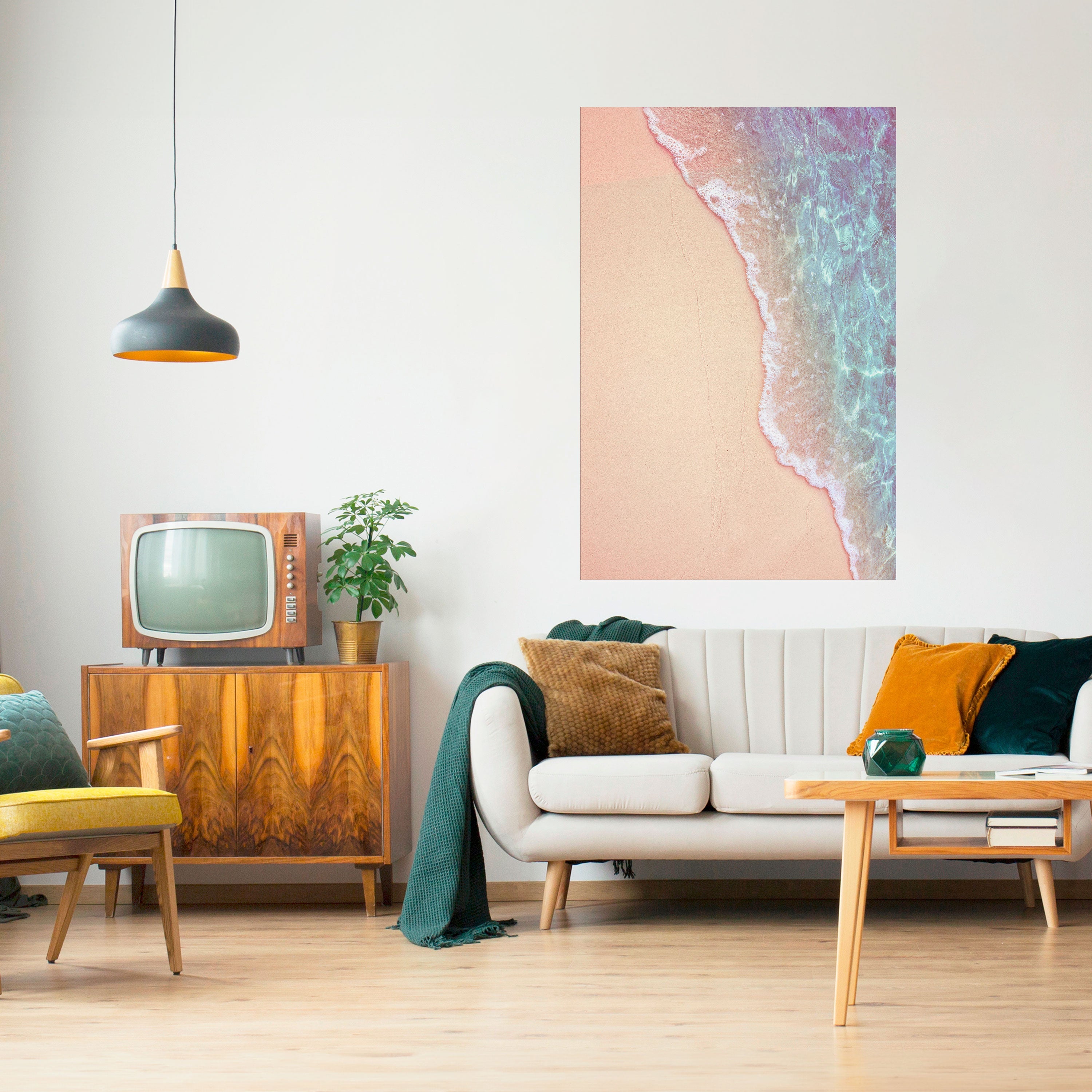 DRÖMMIGA SANDSCAPE HUES Vertikal poster med självhäftande klistermärke