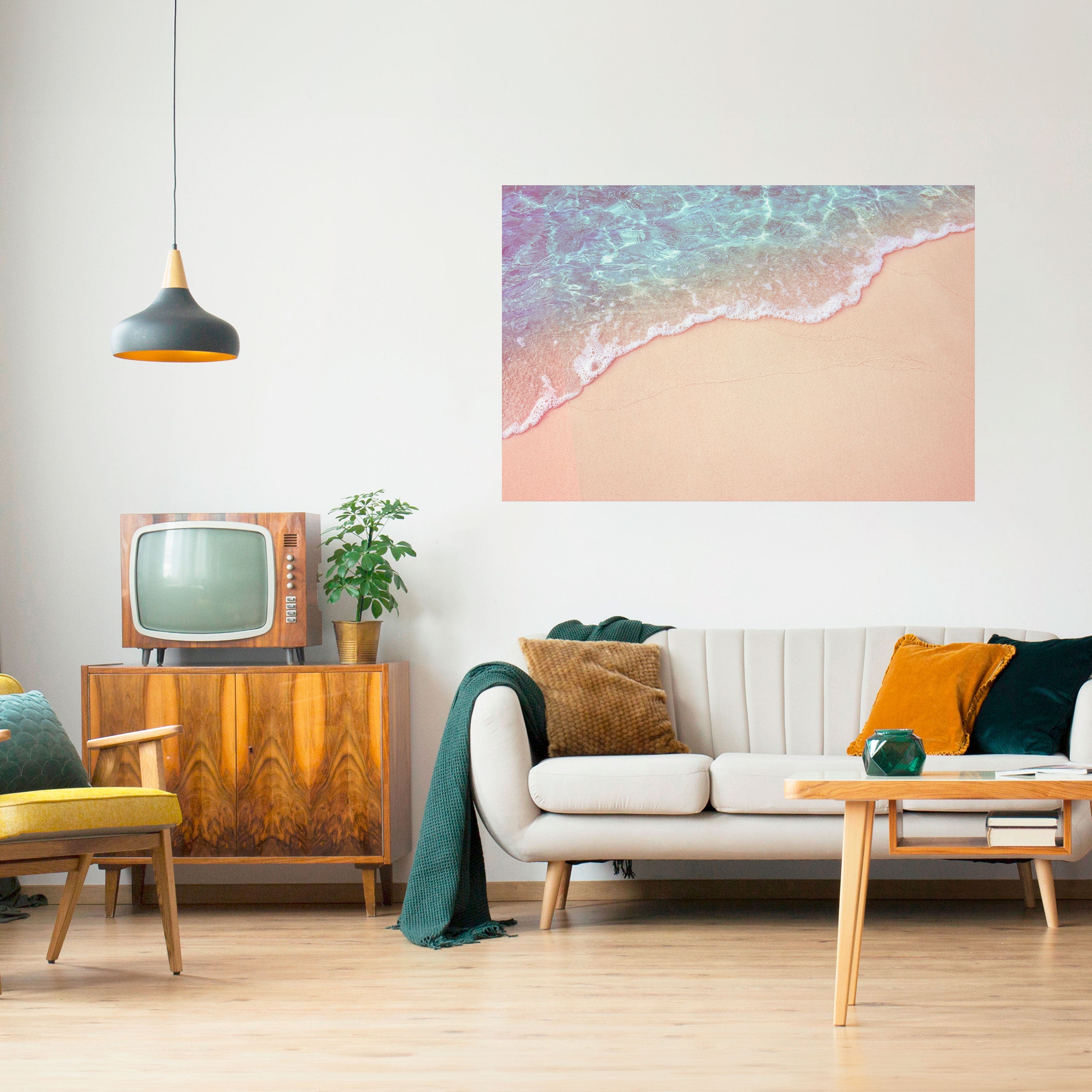 DRÖMMIGA SANDSCAPE HUES Horisontell poster med självhäftande text