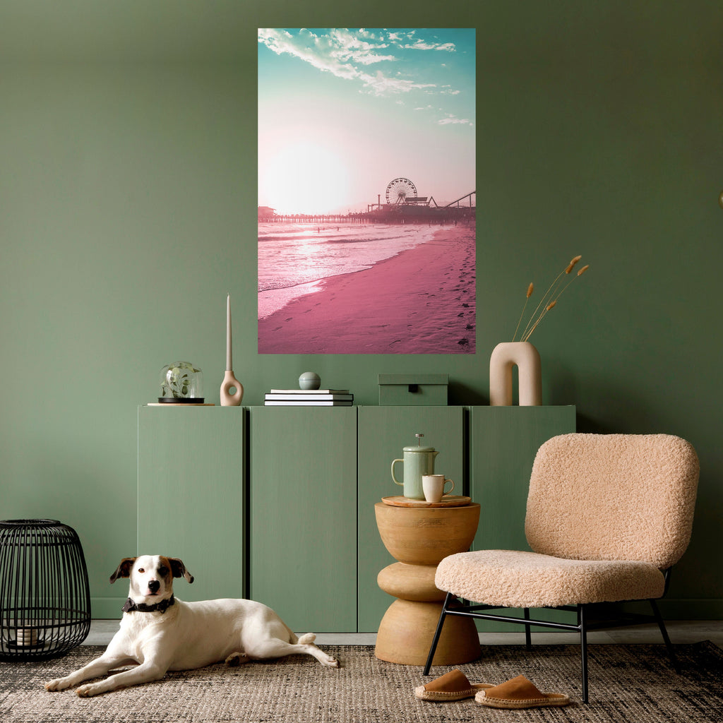 Pastellfärgade kustvibbar vertikal poster med självhäftande text