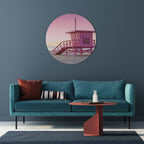 PINK PARADISE WATCH Round Wall Art