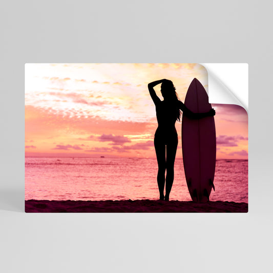 SUNSET SURF SPIRIT Självhäftande Horisontell Poster
