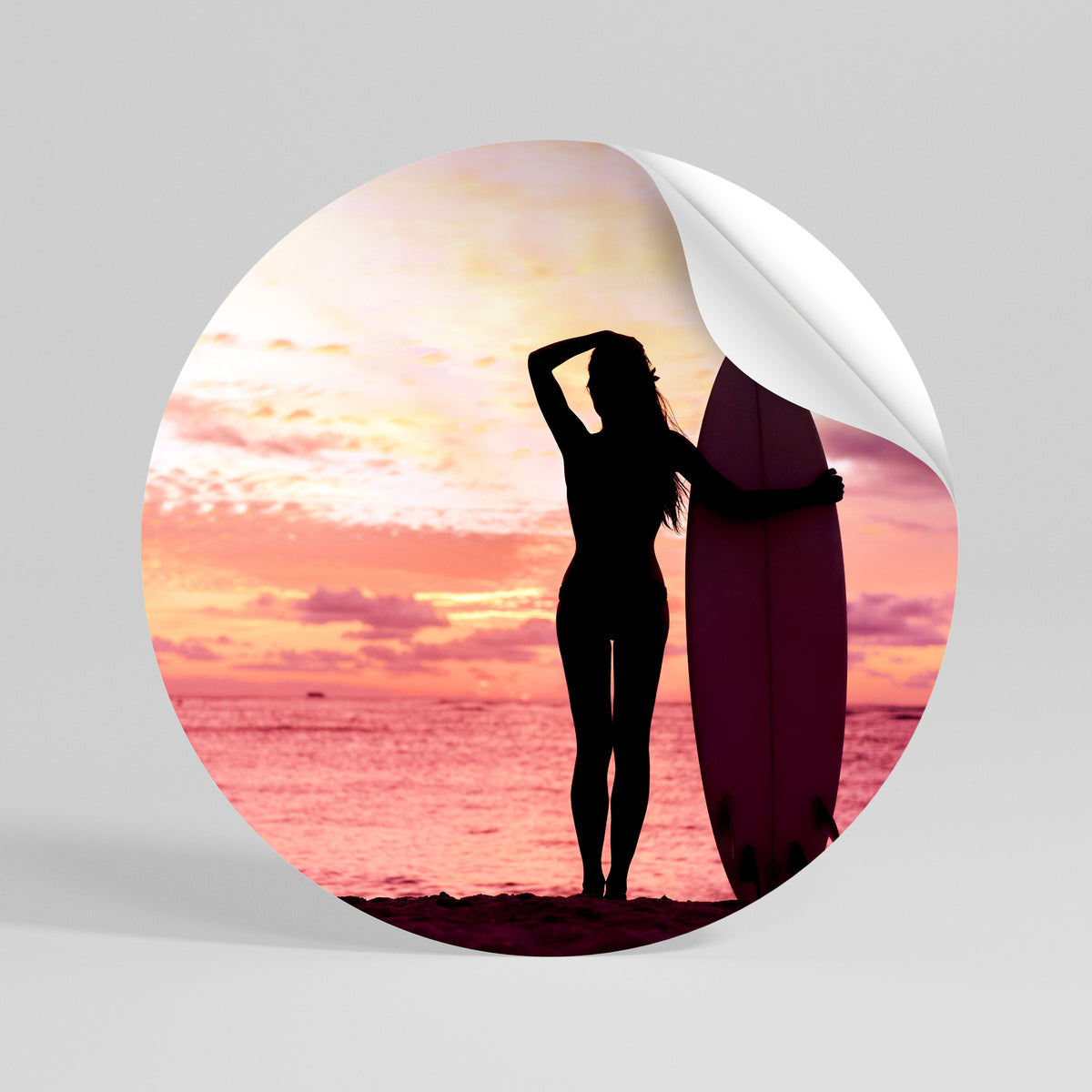 SUNSET SURF SPIRIT Rund väggdekal