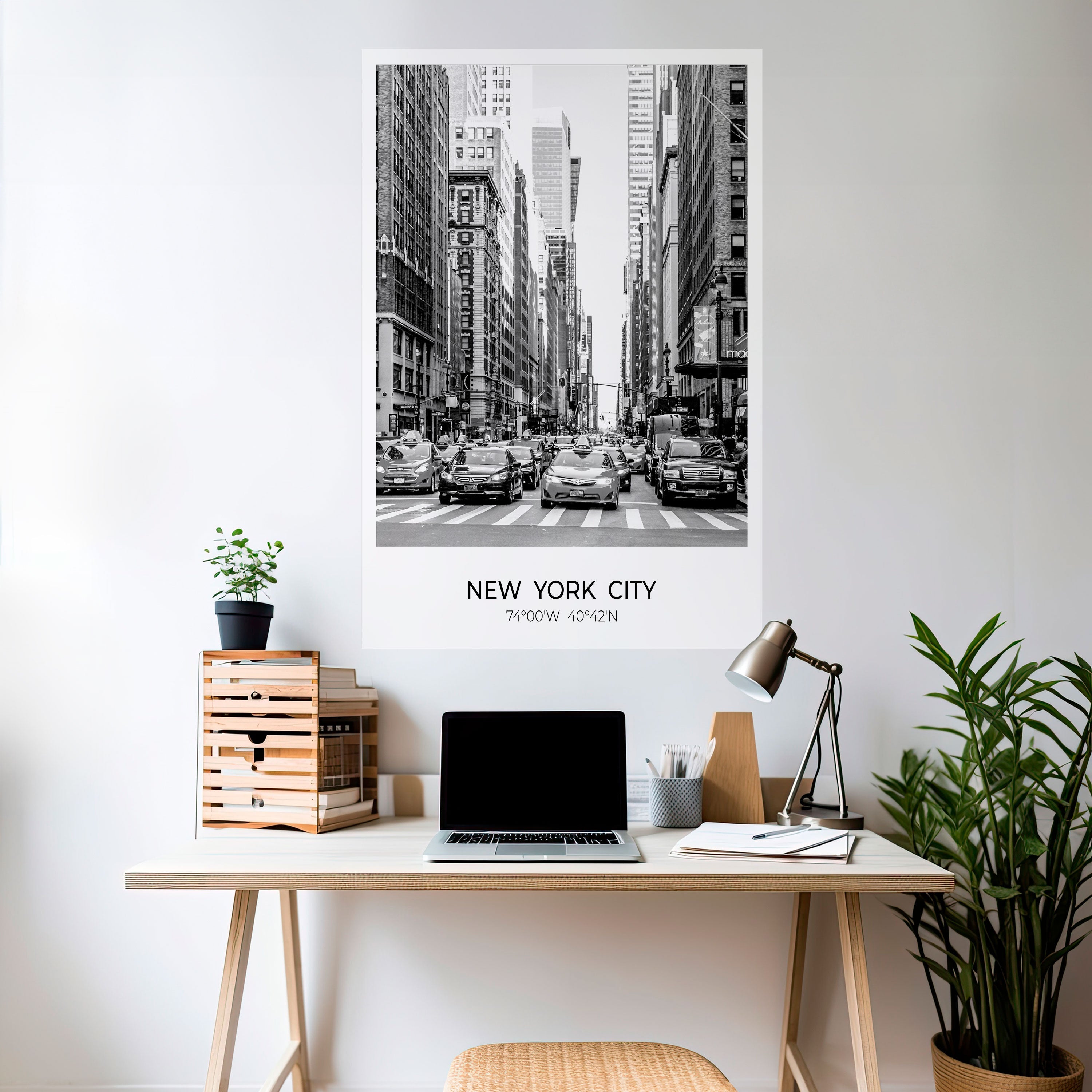 TIDLÖSA NEW YORK-VIBES Vertikal poster med självhäftande tryck