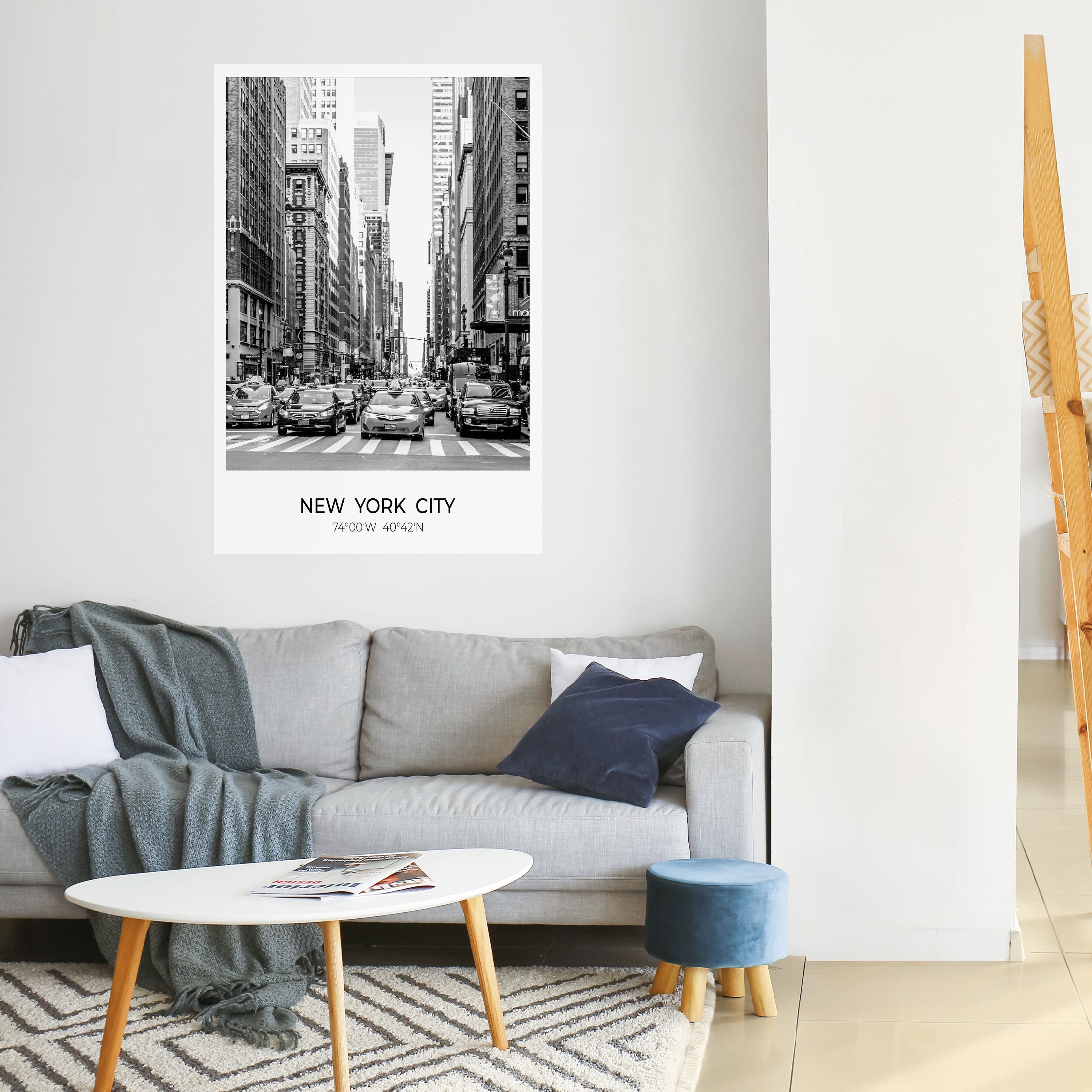 TIDLÖSA NEW YORK-VIBES Vertikal poster med självhäftande tryck