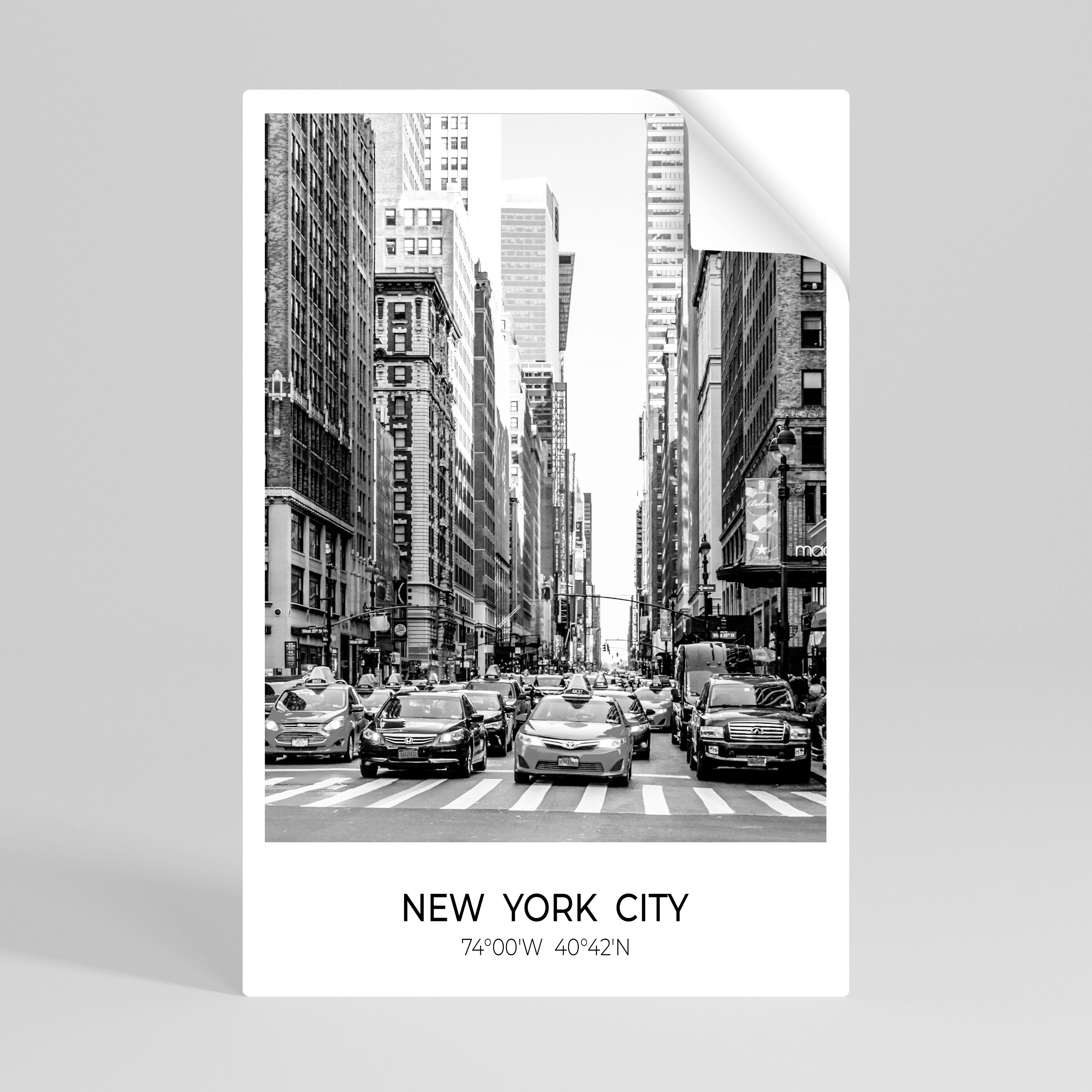 TIDLÖSA NEW YORK-VIBES Vertikal poster med självhäftande tryck