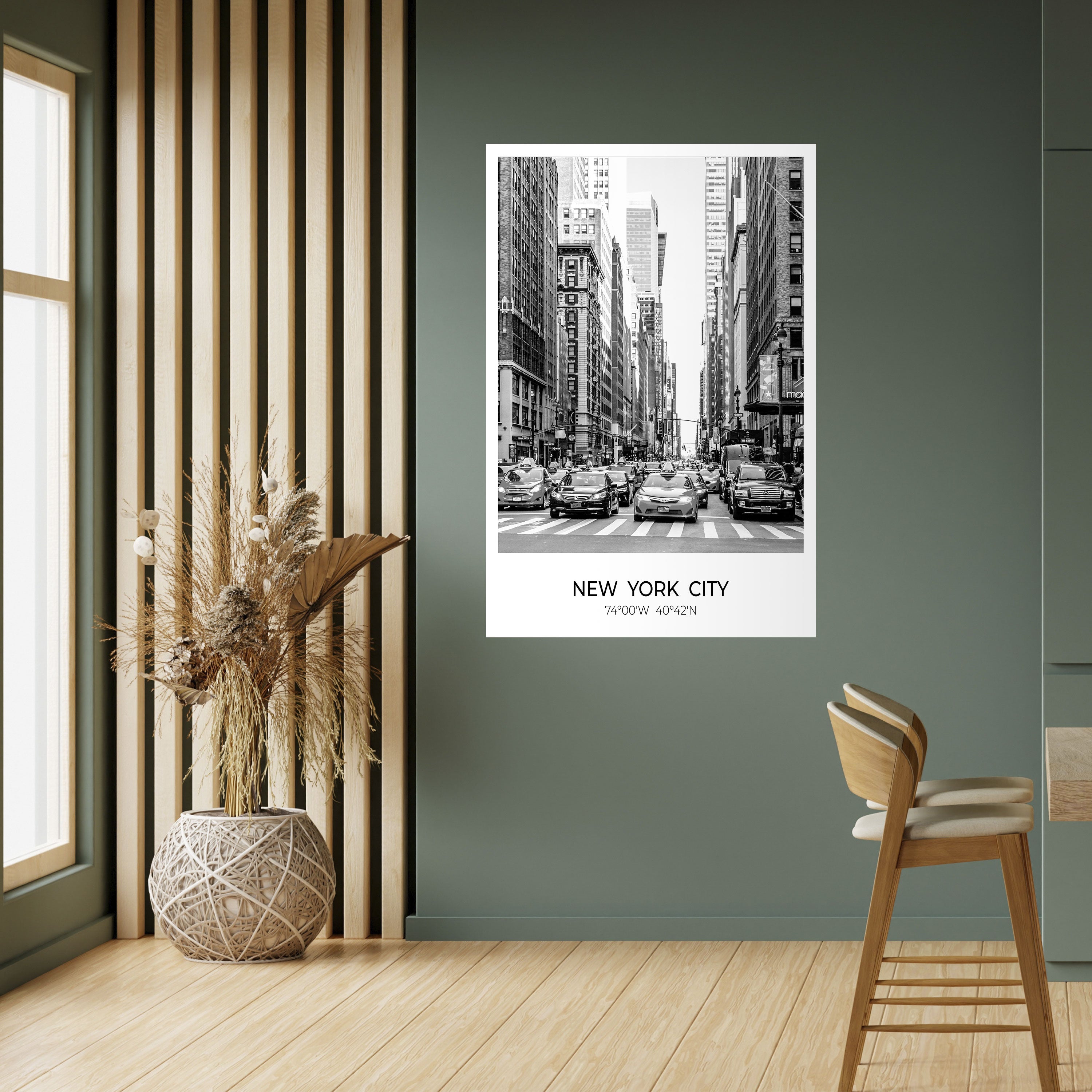 TIDLÖSA NEW YORK-VIBES Vertikal poster med självhäftande tryck
