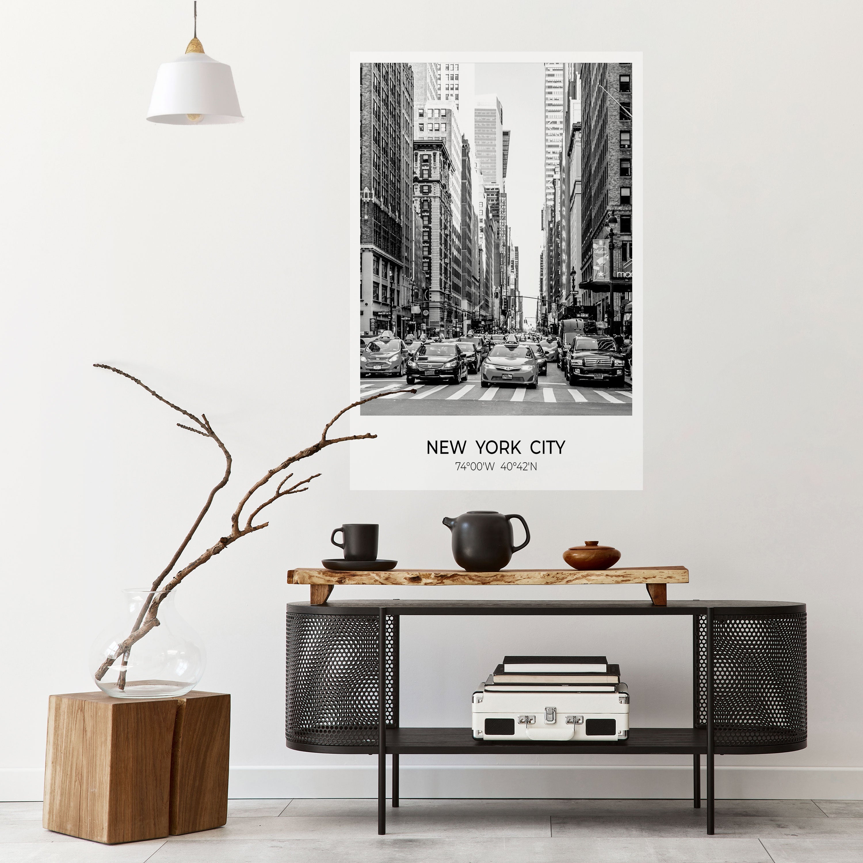 TIDLÖSA NEW YORK-VIBES Vertikal poster med självhäftande tryck