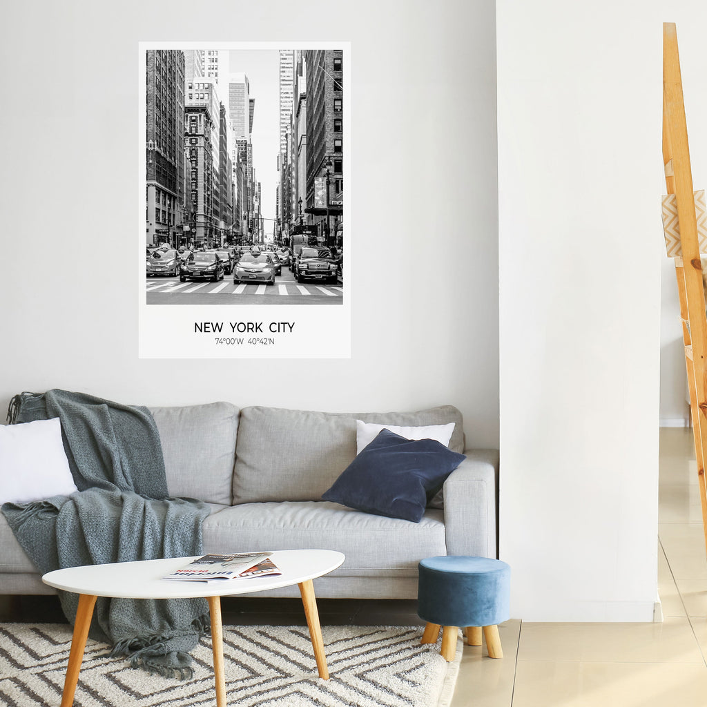 TIDLÖSA NEW YORK-VIBES Vertikal poster med självhäftande tryck