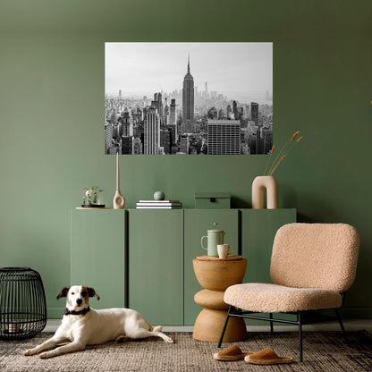EMPIRE STATE BUILDING horisontell affisch med självhäftande text