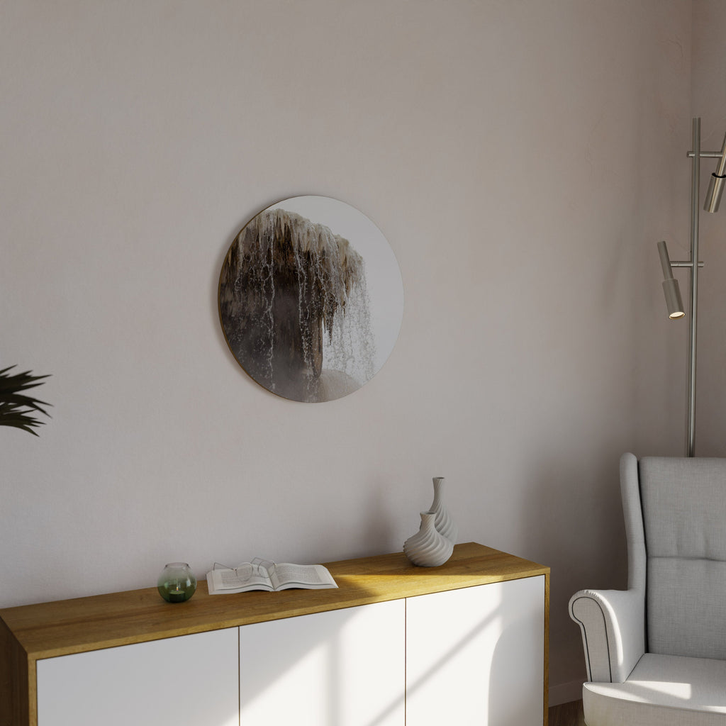 Rund väggkonst med Mammoth Hot Springs