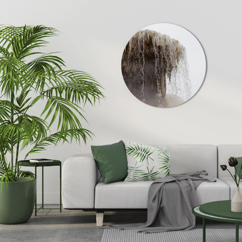 Rund väggkonst med Mammoth Hot Springs