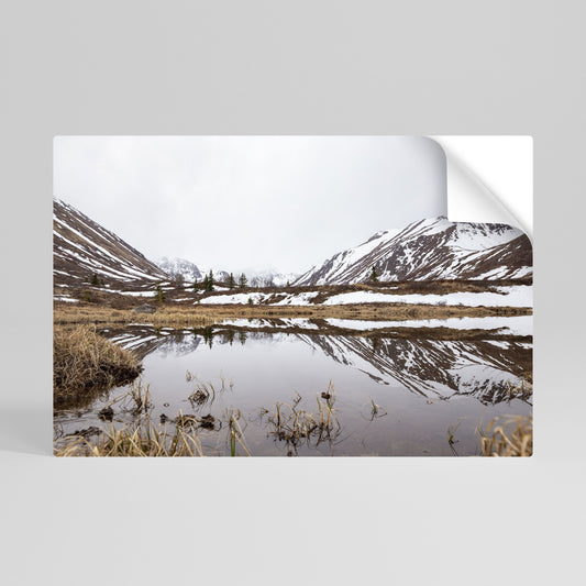 SNÖKYSSADE REFLEKTIONER Dra av och klistra horisontell poster
