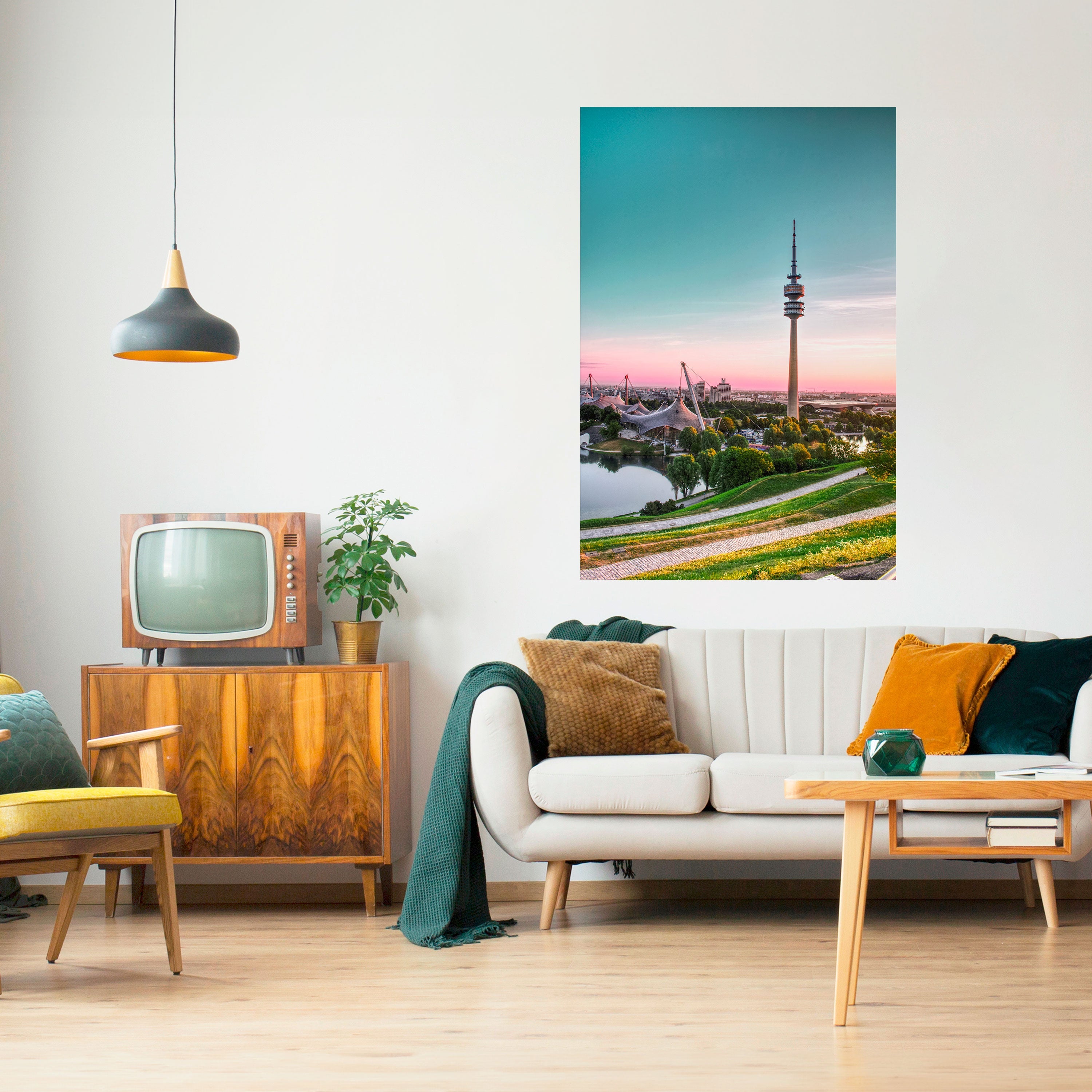 TOWERING DREAMSCAPE vertikal poster med självhäftande text