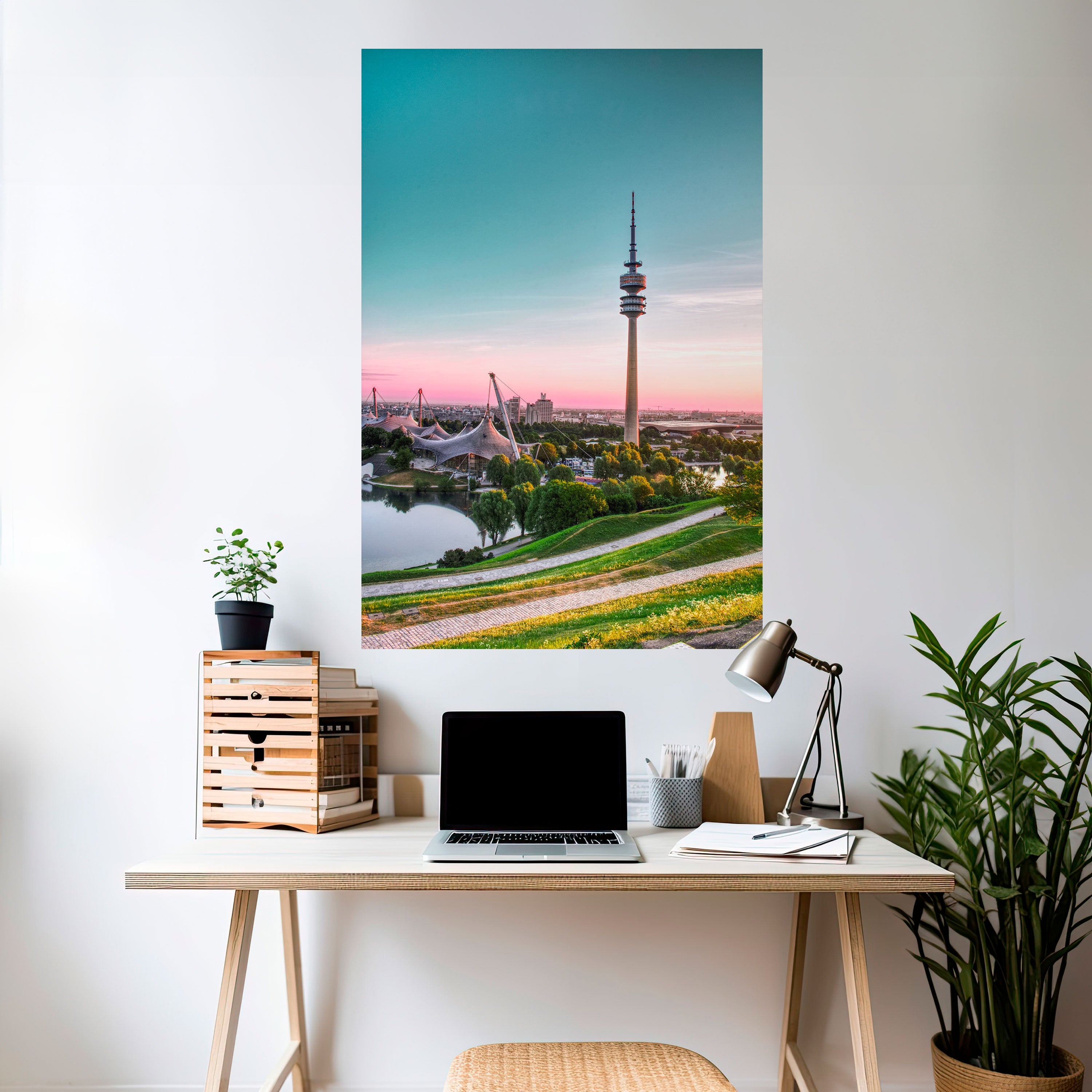 TOWERING DREAMSCAPE vertikal poster med självhäftande text
