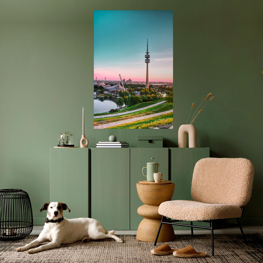 TOWERING DREAMSCAPE vertikal poster med självhäftande text