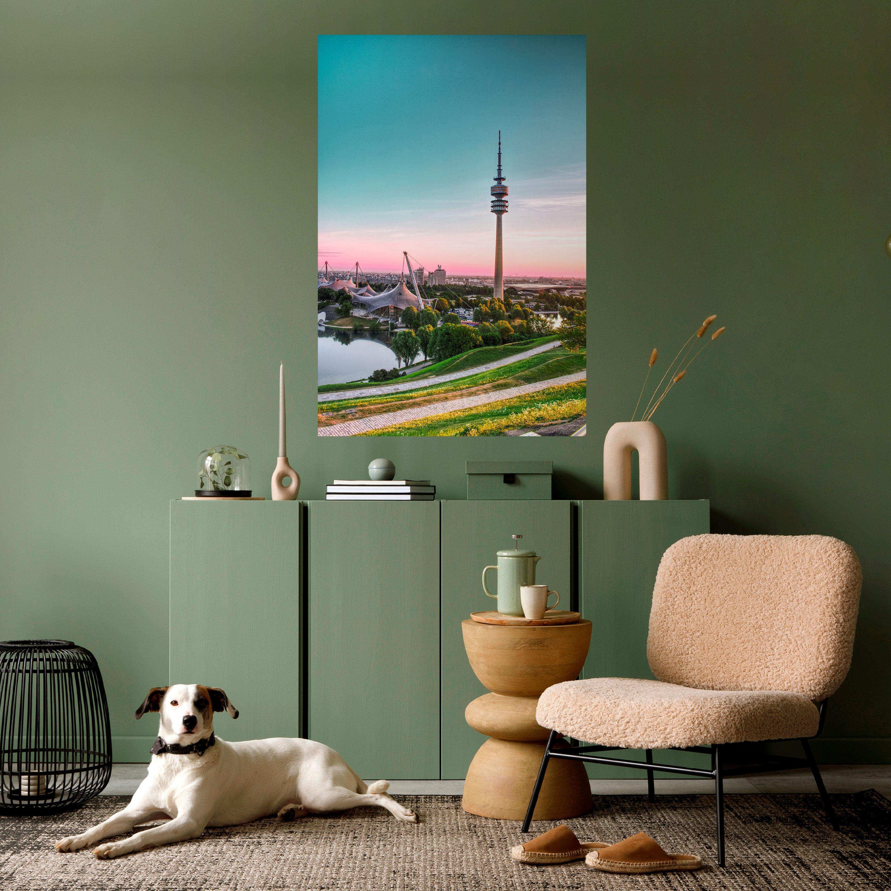 TOWERING DREAMSCAPE vertikal poster med självhäftande text