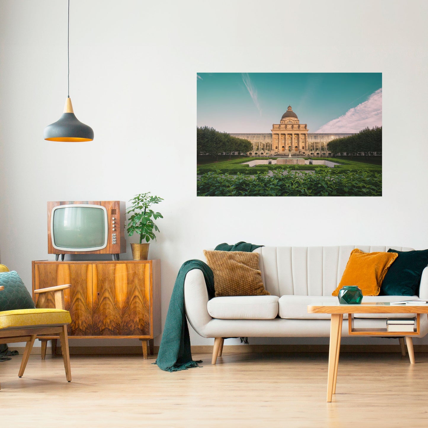 TRANQUIL PALACE VIEW Peel and Stick Horizontal Poster