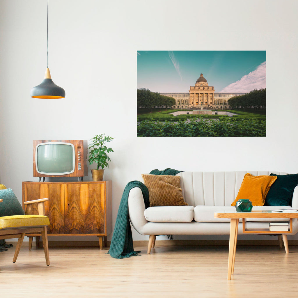 Lugn palatsutsikt horisontell poster med självhäftande tryck