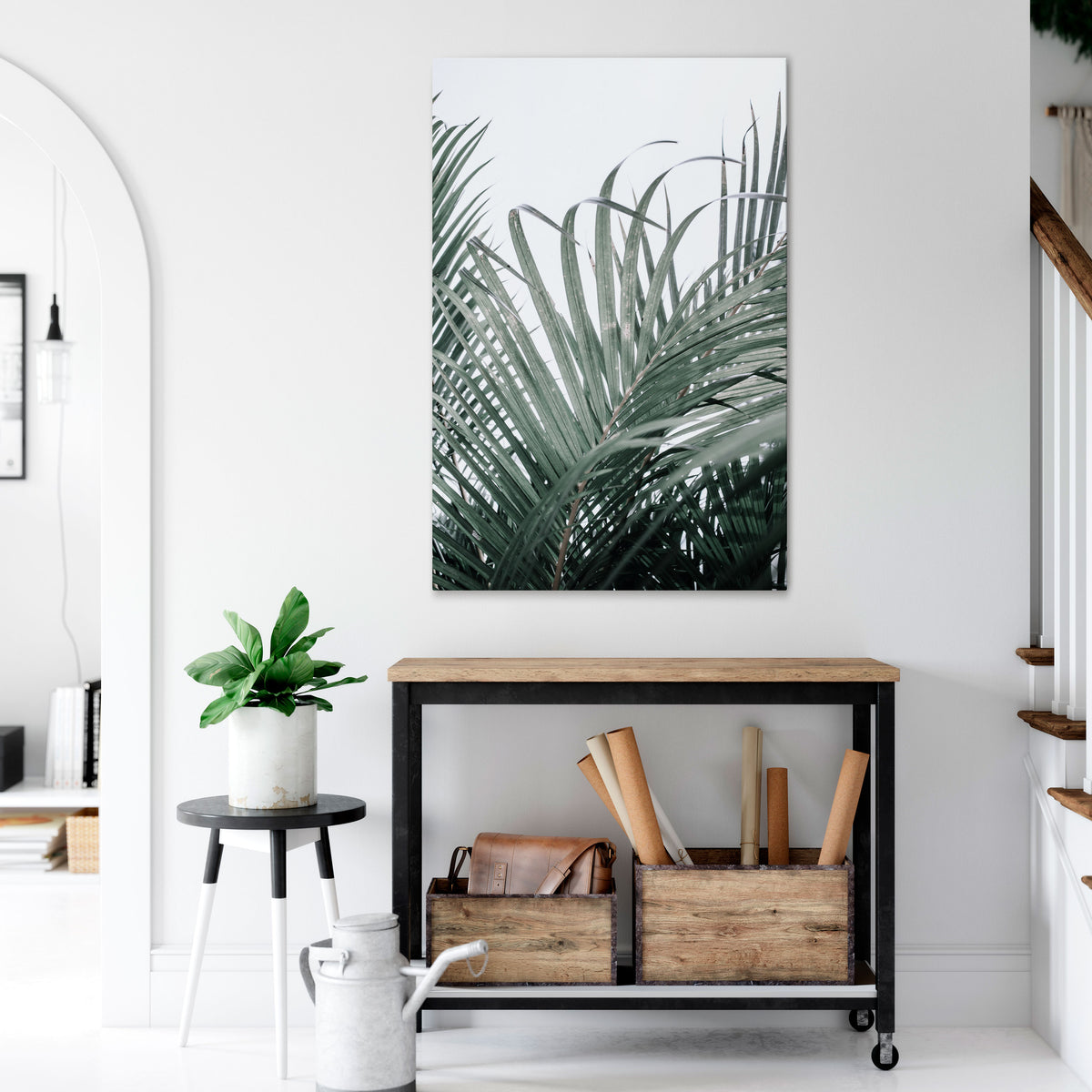 PALM WHISPERS Vertical Canvas Print