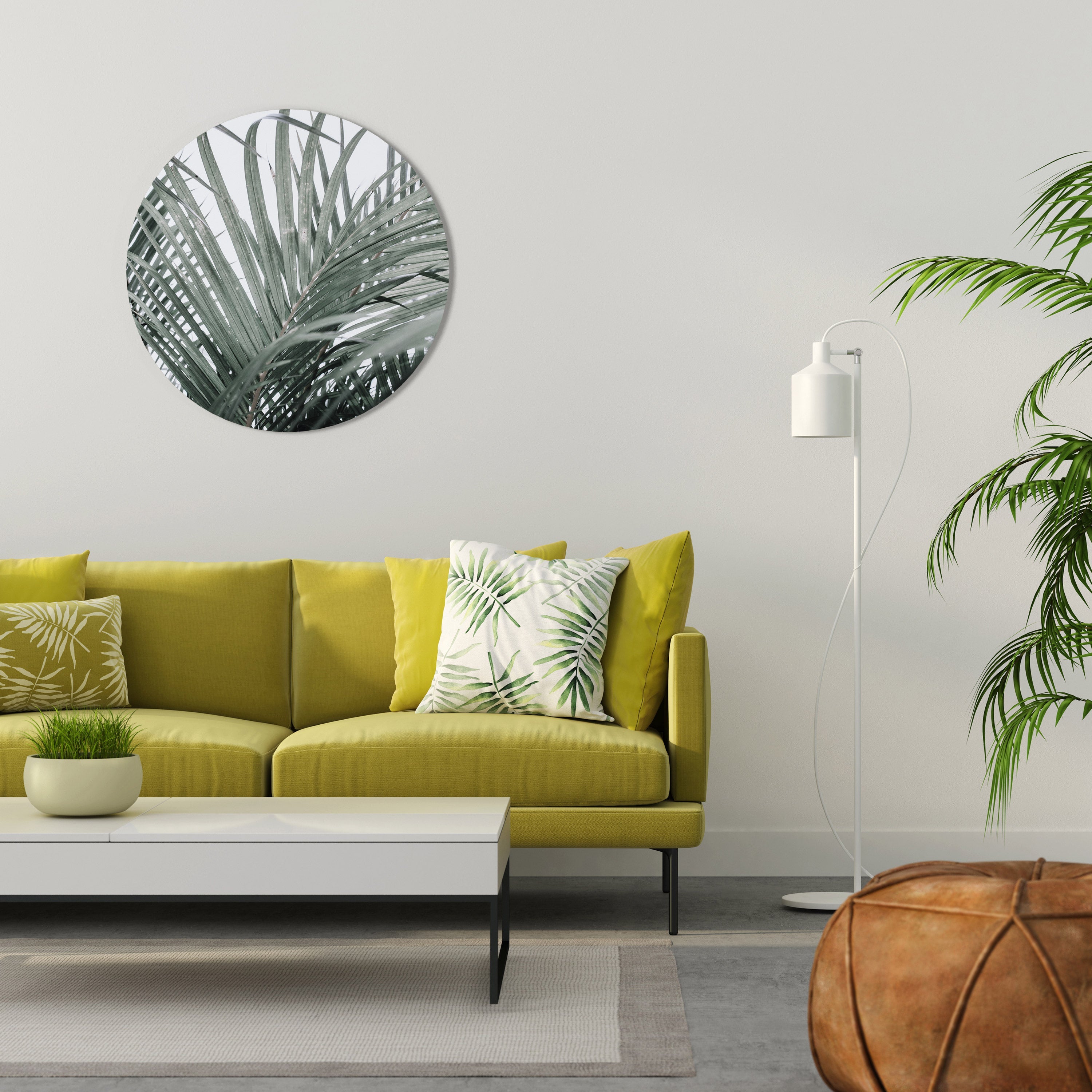 PALM WHISPERS Rund Väggdekoration