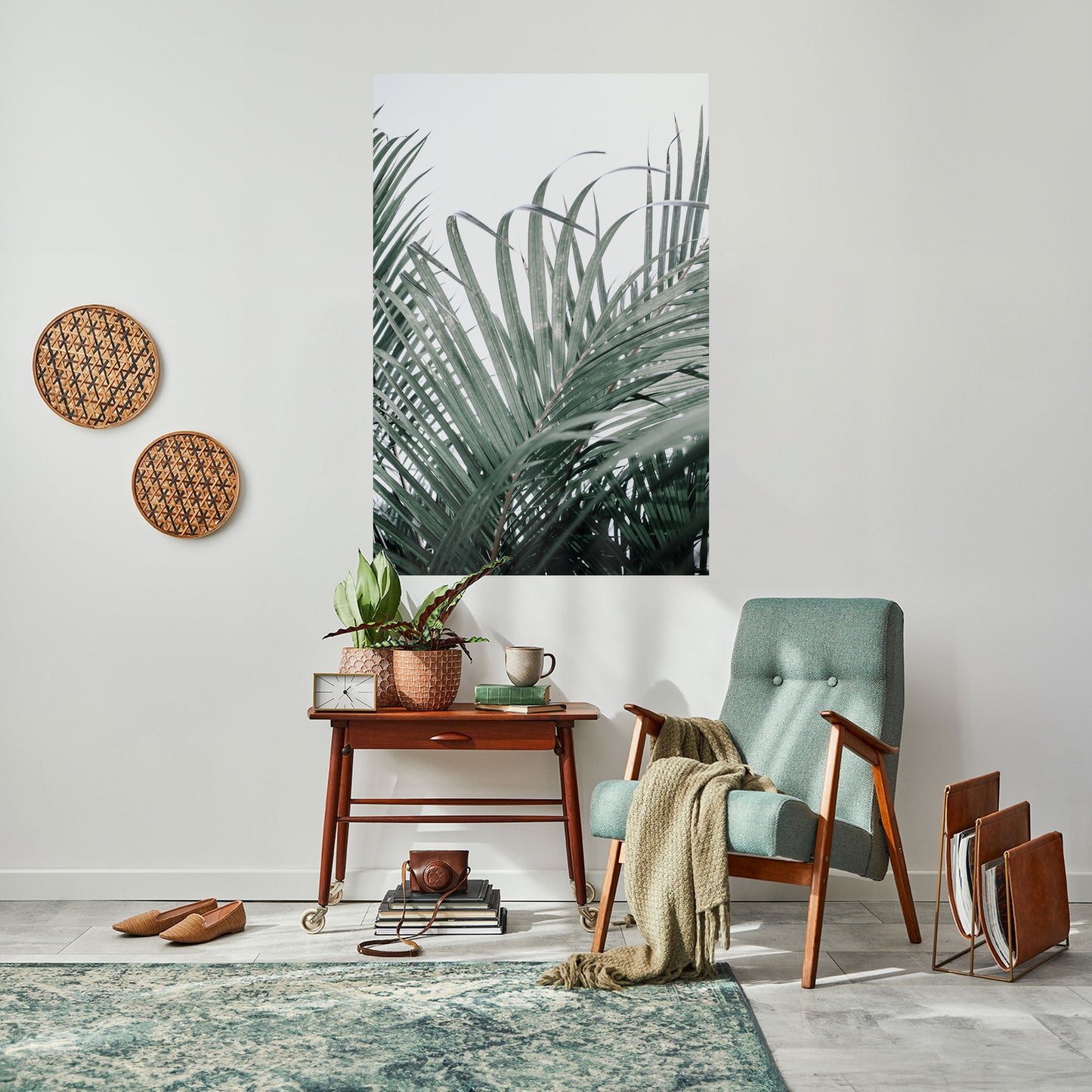 PALM WHISPERS vertikal affisch med självhäftande motiv