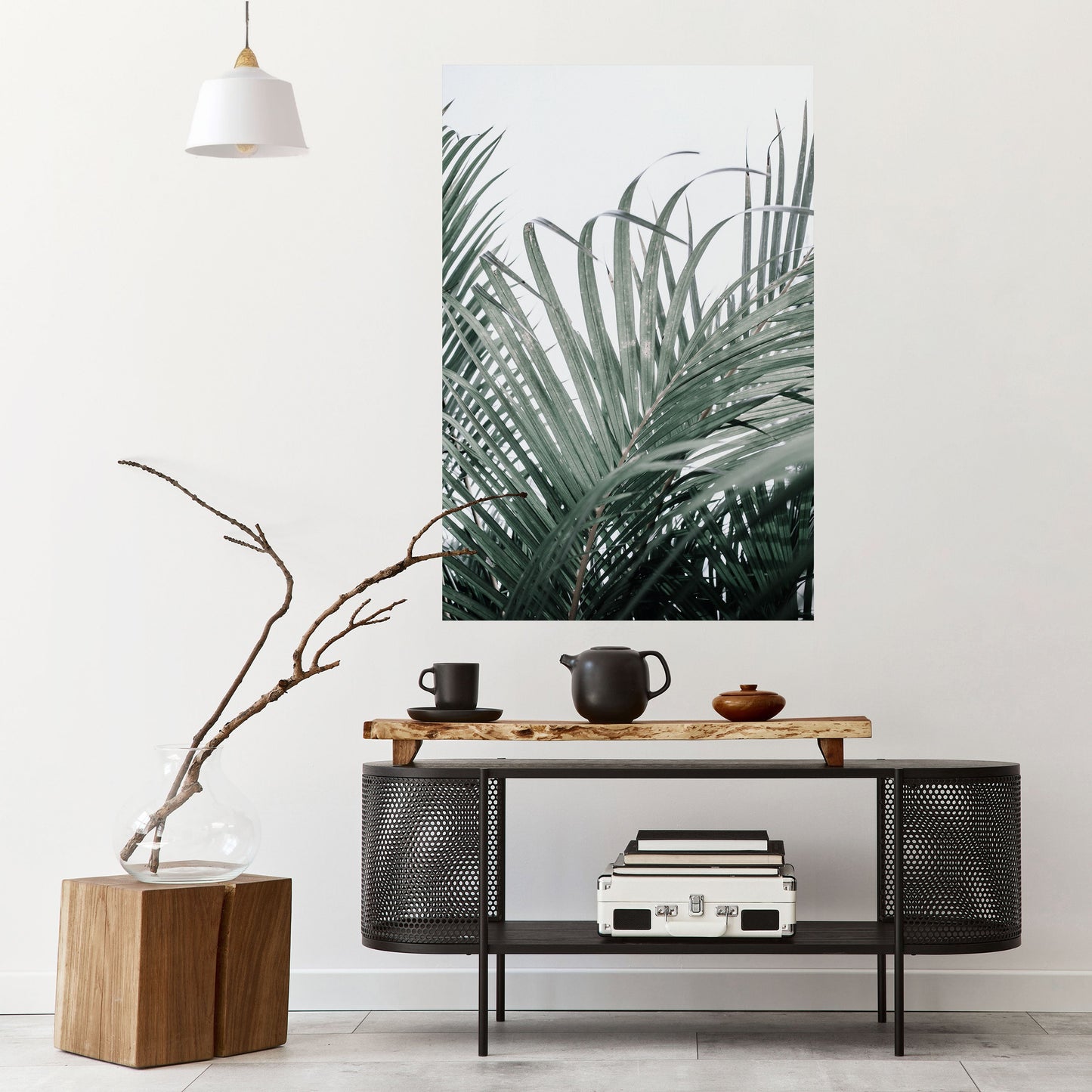 PALM WHISPERS vertikal affisch med självhäftande motiv