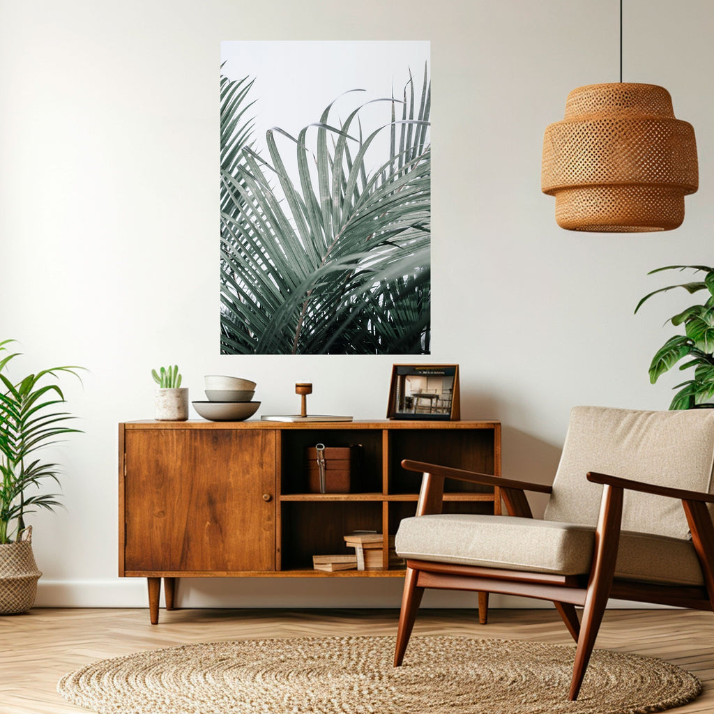 PALM WHISPERS vertikal affisch med självhäftande motiv
