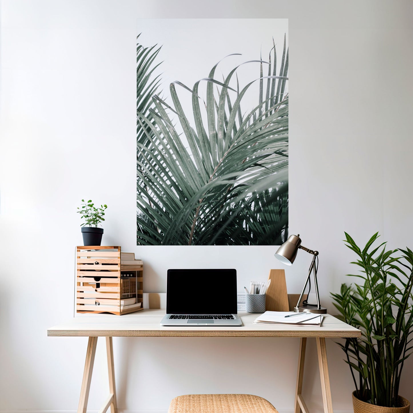 PALM WHISPERS vertikal affisch med självhäftande motiv