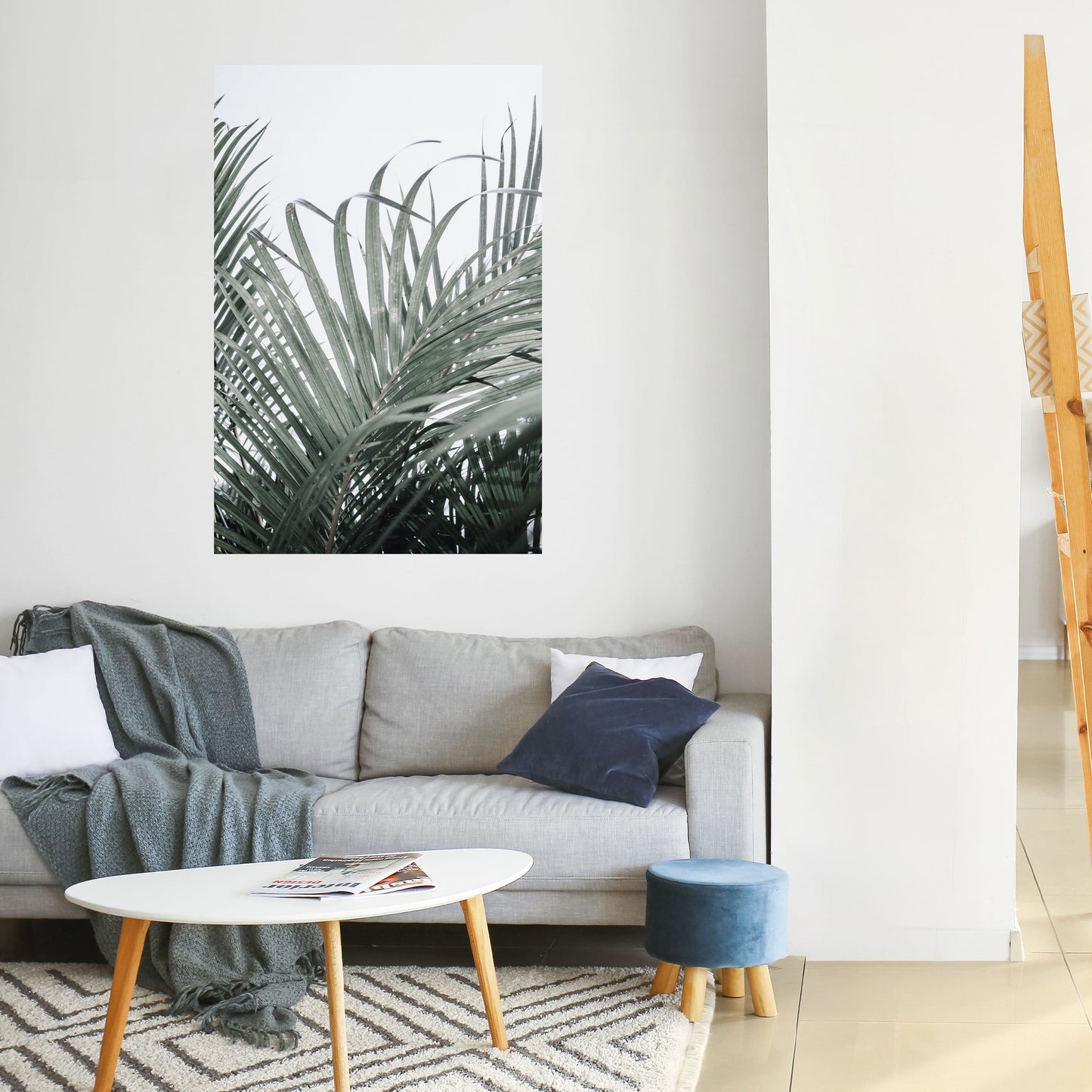 PALM WHISPERS vertikal affisch med självhäftande motiv