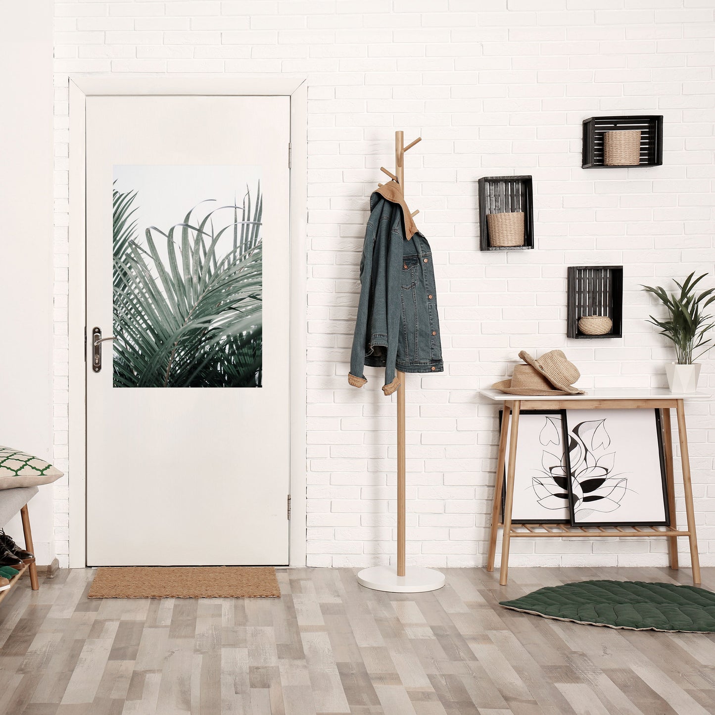 PALM WHISPERS vertikal affisch med självhäftande motiv