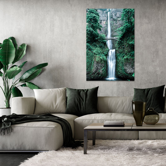 MYSTICAL WATERSCAPE BRIDGE Vertical Canvas Print
