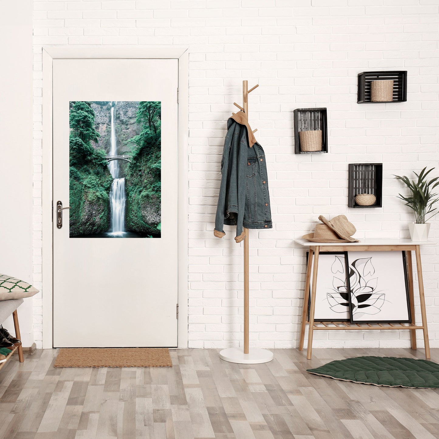 MYSTISK VATTENLANDSKAPSBRO Vertikal poster med självhäftande text