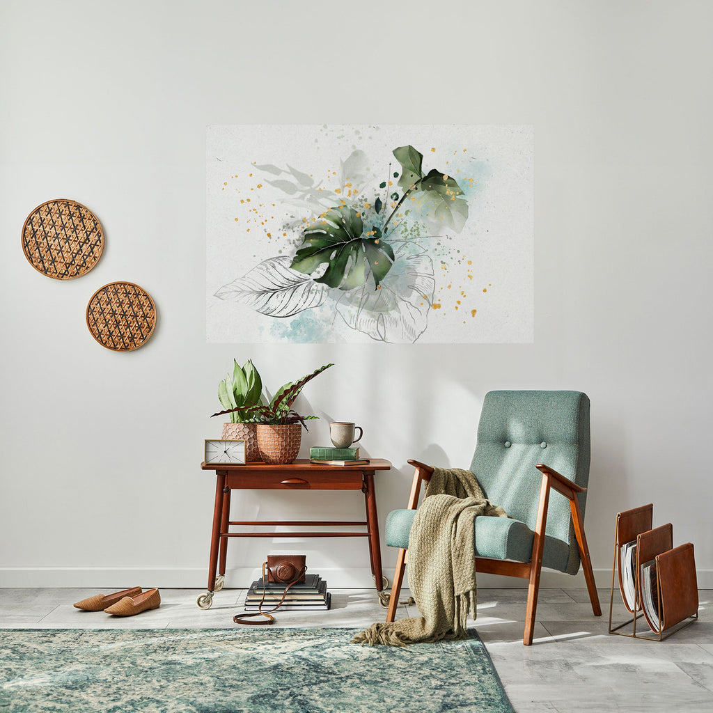 VIVID LEAF SYMPHONY horisontell affisch med självhäftande motiv