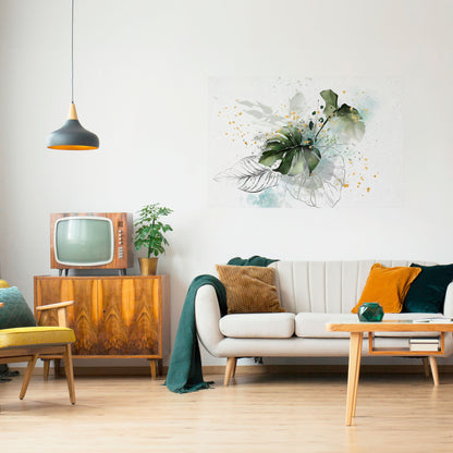VIVID LEAF SYMPHONY horisontell affisch med självhäftande motiv
