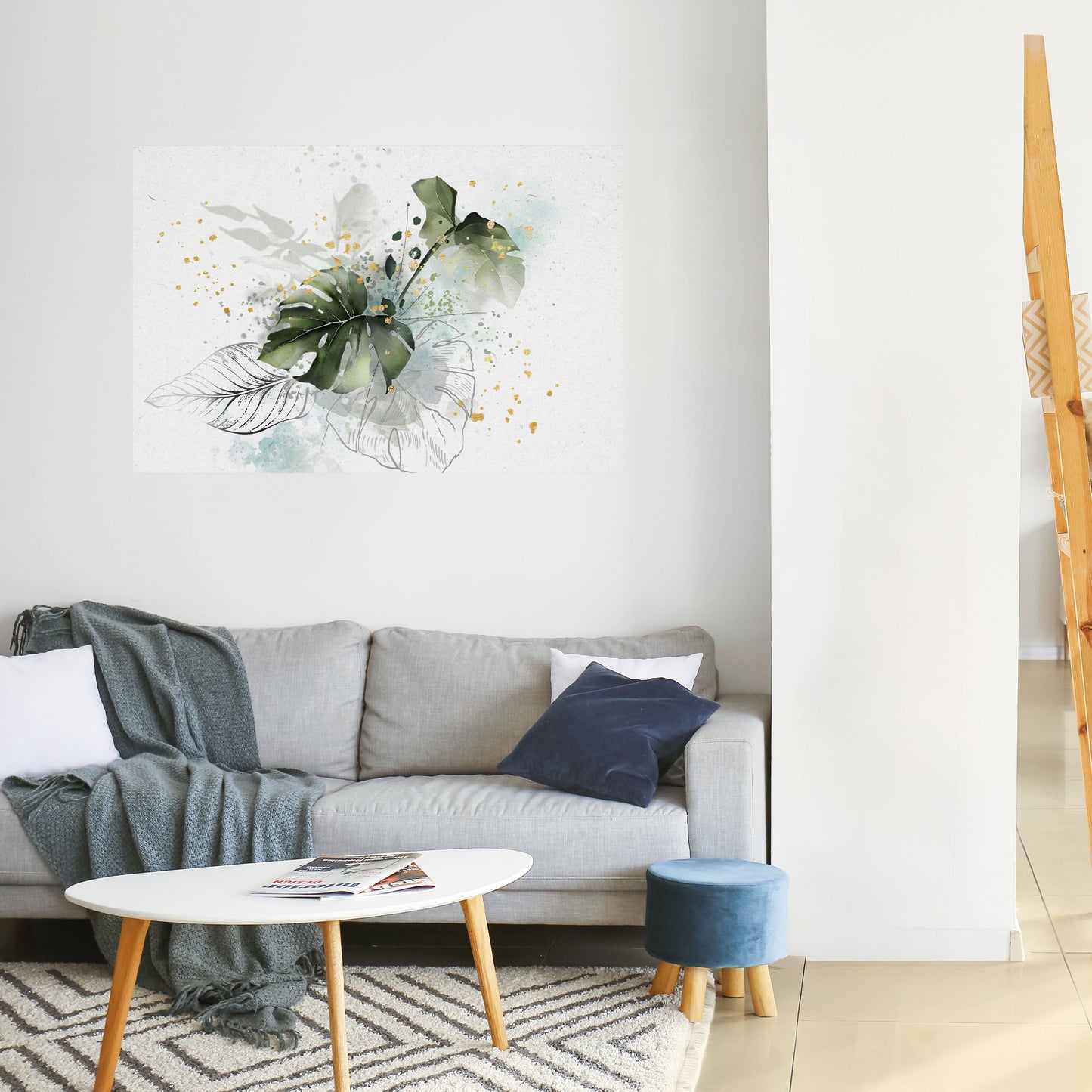 VIVID LEAF SYMPHONY horisontell affisch med självhäftande motiv