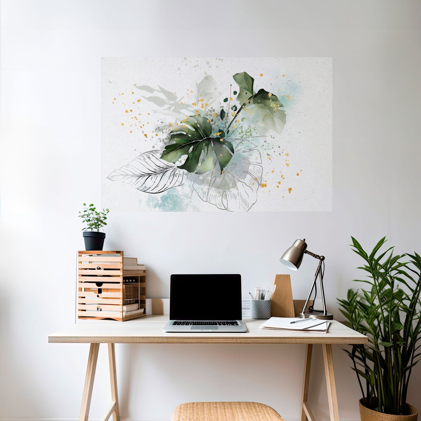 VIVID LEAF SYMPHONY horisontell affisch med självhäftande motiv