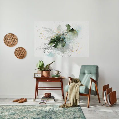 VIVID LEAF SYMPHONY horisontell affisch med självhäftande motiv