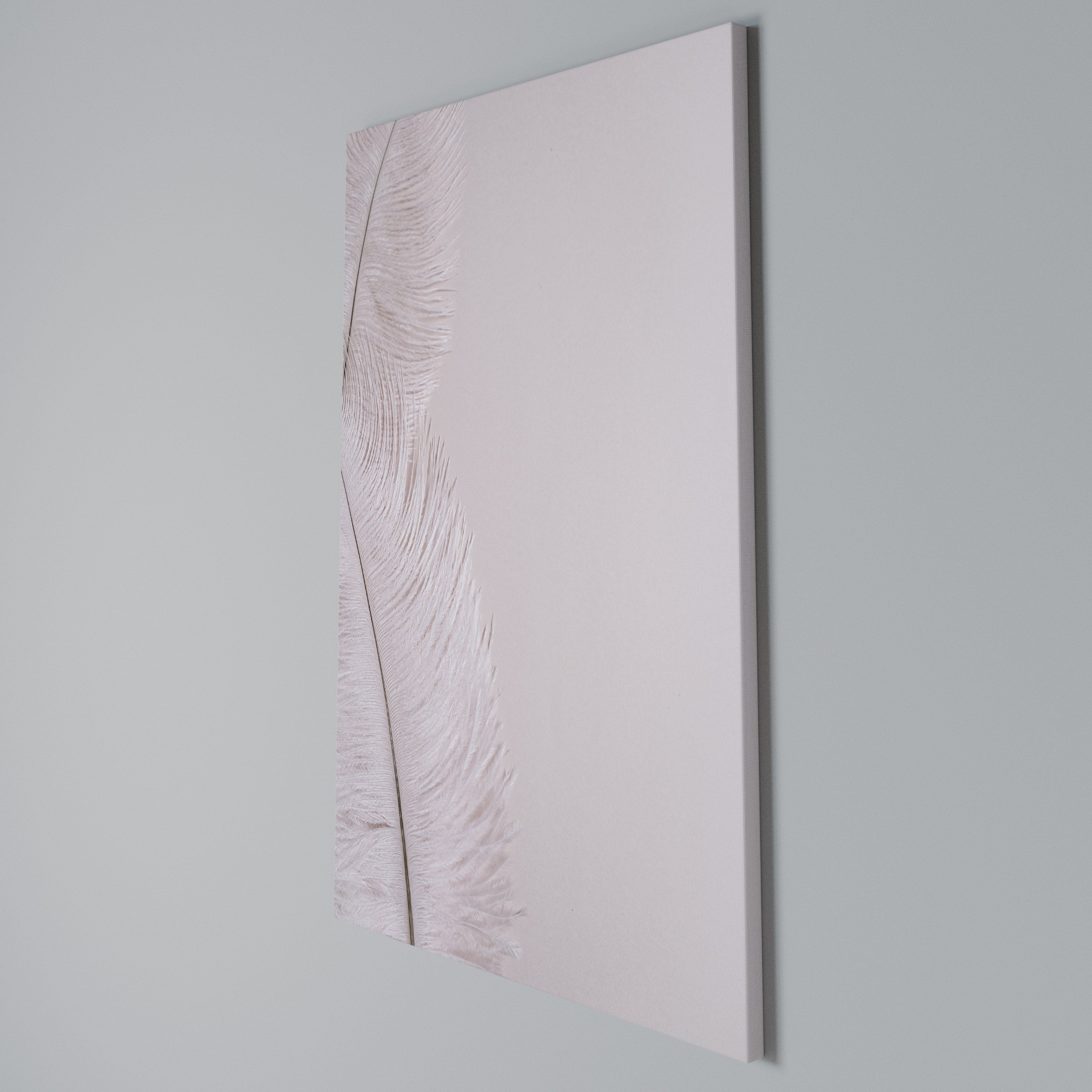 WHISPERING PINK FEATHERS Vertical Canvas Print