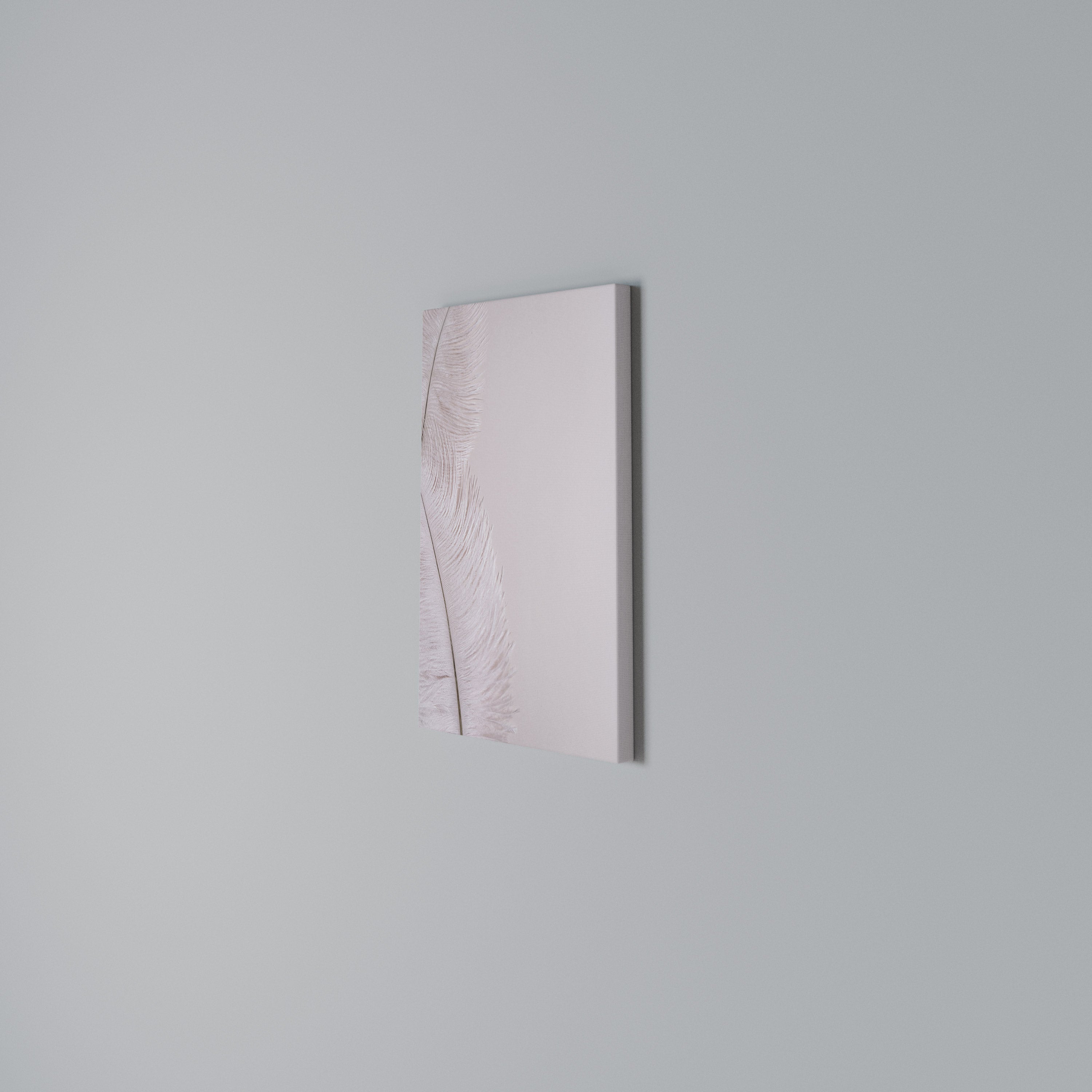 WHISPERING PINK FEATHERS Vertical Canvas Print