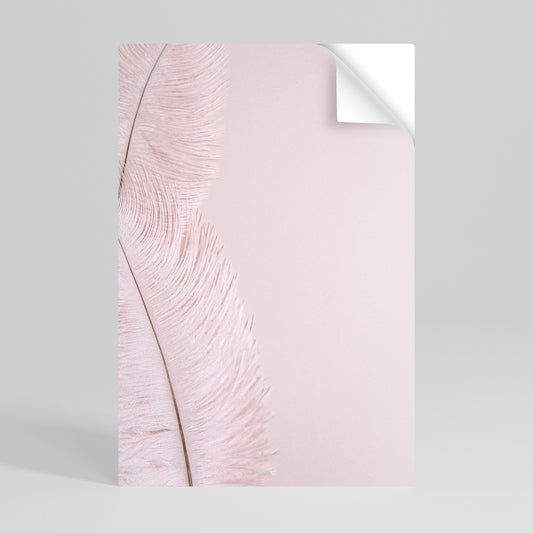 VISKANDE ROSA FJÄDRAR Vertikal poster med självhäftande text