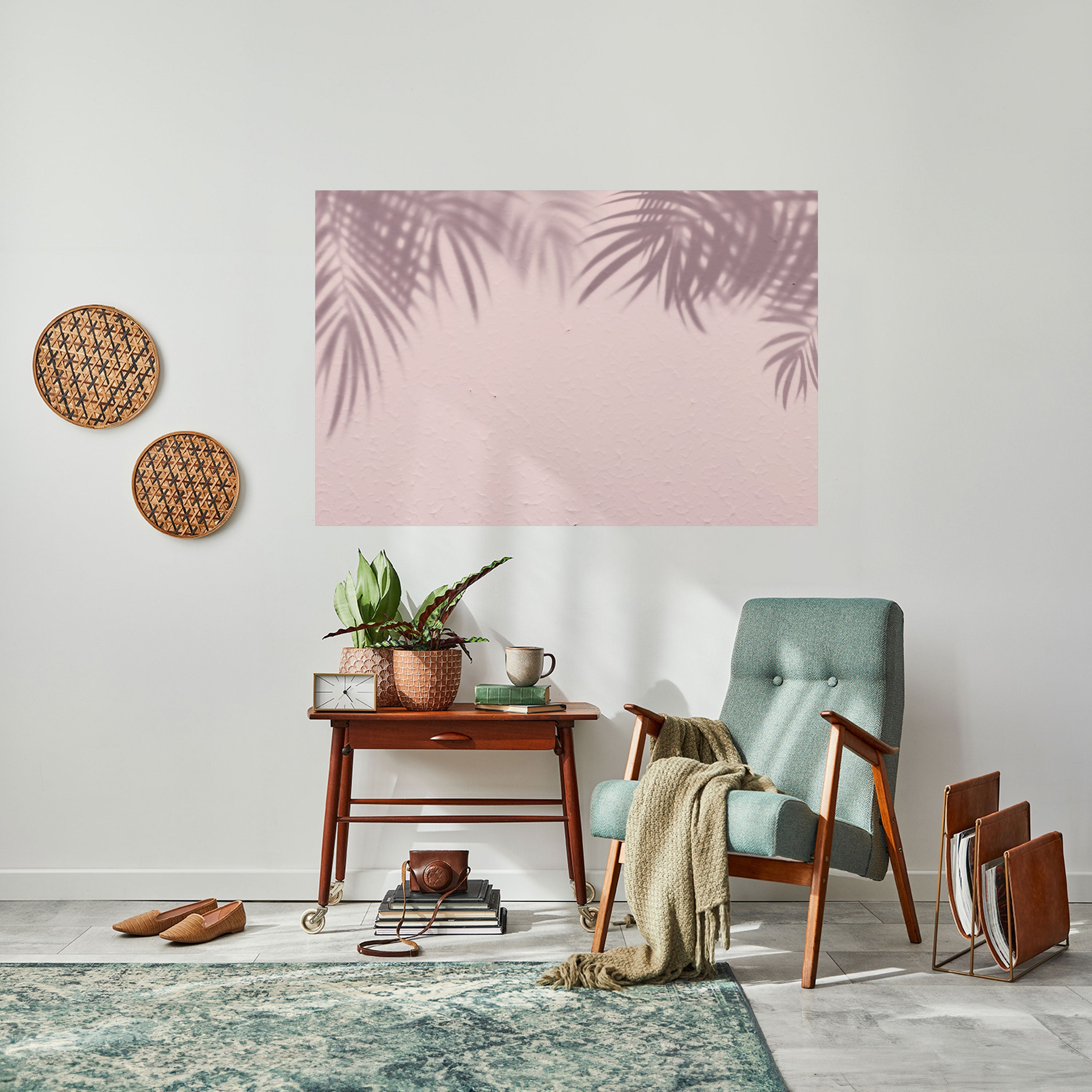 PALM SHADOWS DANCE Horisontell affisch med självhäftande motiv